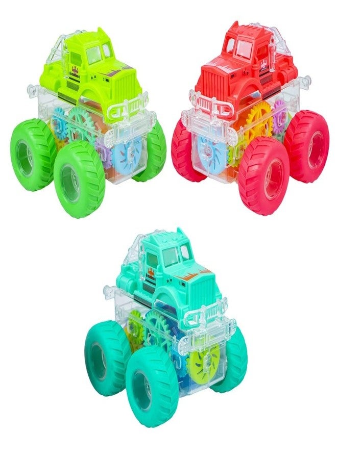 Jack Royal Friction Gear Monster Car Toy with Flashing Lights, Best Gift for Boys and Girls Above 3 Years Old (2 PC Set) - Image 1